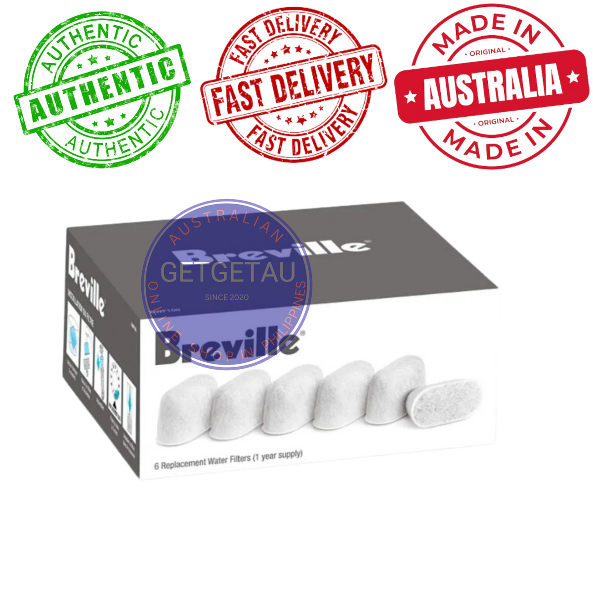 Breville Charcoal Water Filters 6 Pack BWF100