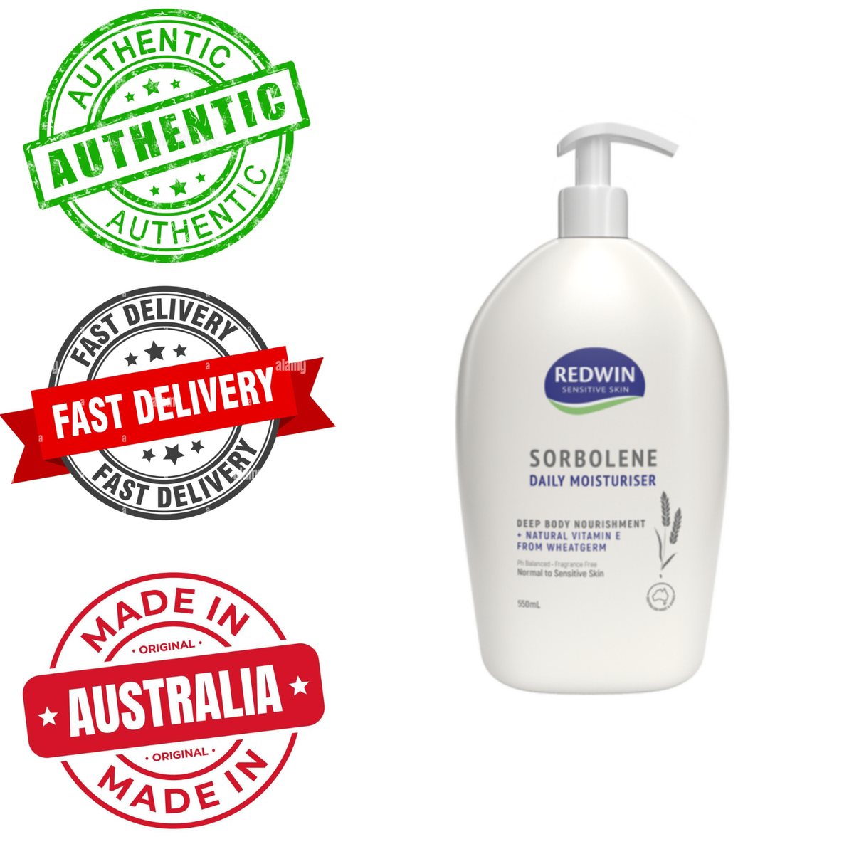 Redwin Sorbolene Daily Moisturiser 550mL