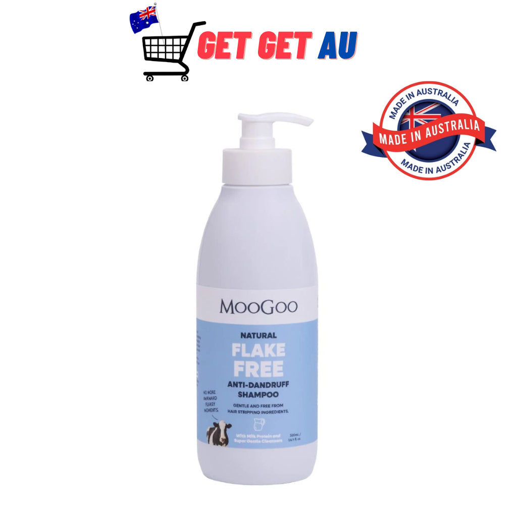 MooGoo 500mL Natural Flake Free Anti-Dandruff Shampoo for Dry Itchy Flaky Sensitive Scalp