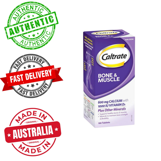 [ CALTRATE ] 100 Tablets Bone & Muscle Calcium 600mg Vitamin D3 1000IU Magnesium Zinc Supplement