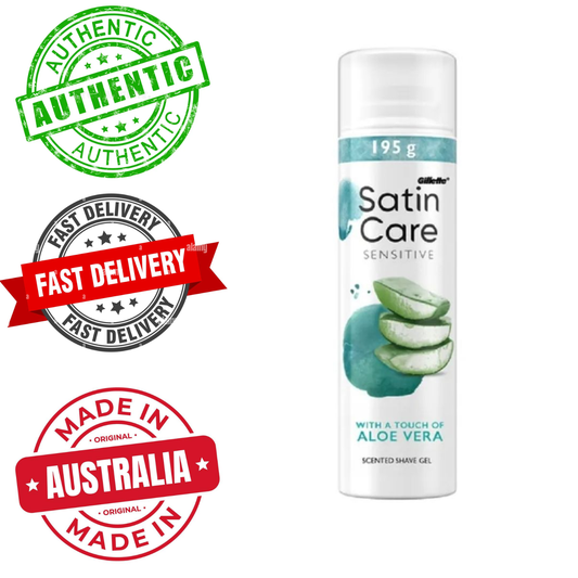 Gillette Satin Care 195g Sensitive Shave Gel with Aloe Vera for Women Sensitive Skin