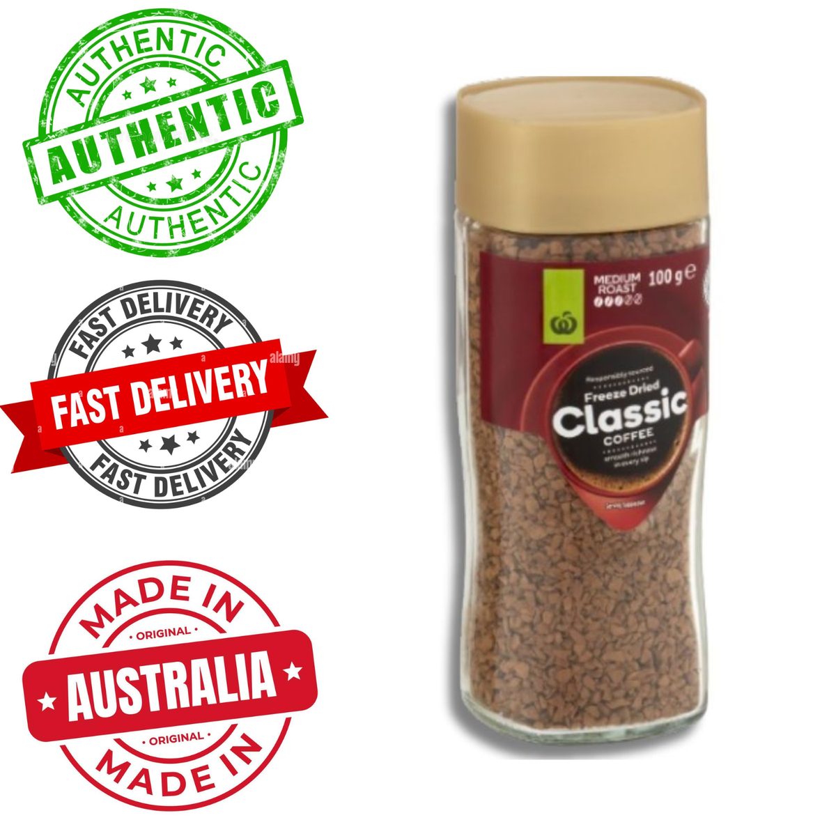 Woolworths Freeze Dried Classic Coffee – Medium Roast, 100 g