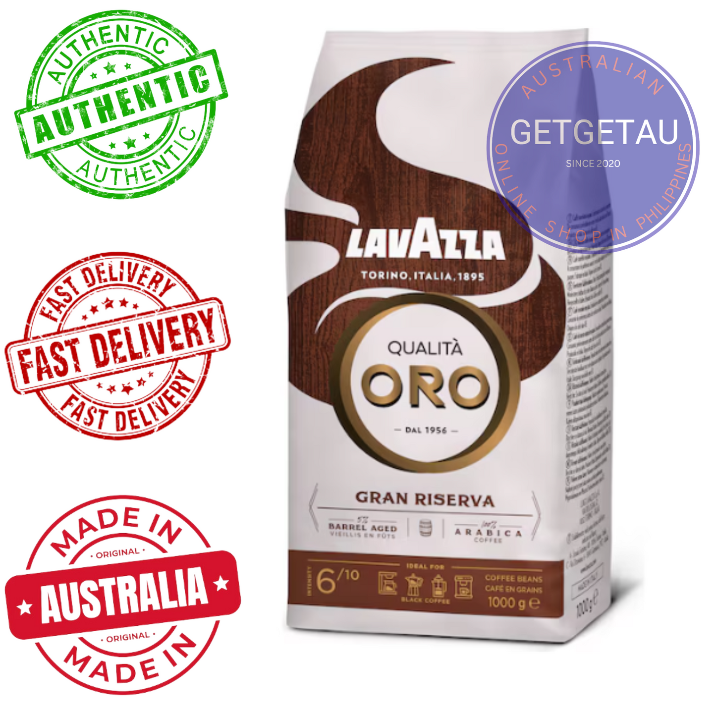 Lavazza Espresso Coffee Beans Oro Gran Riserva 1kg