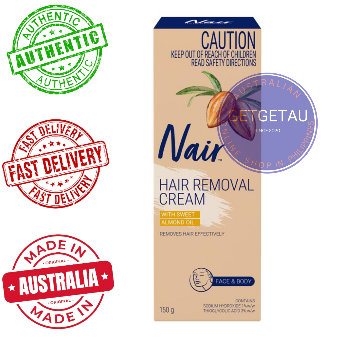 Nair Hair Removal Cream Face & Body 150g