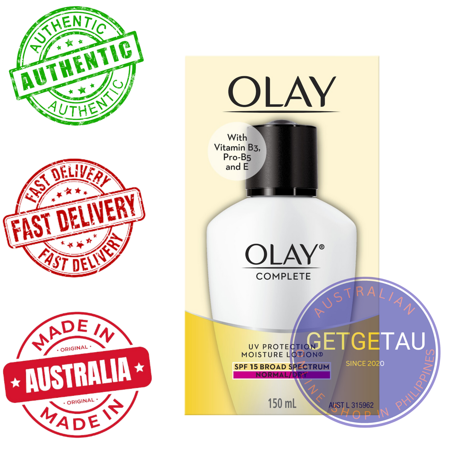 Olay Complete UV Protection SPF15 Normal/Dry Moisturiser Cream 150mL